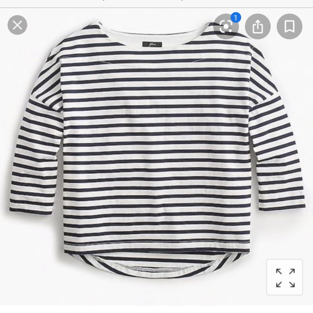 ISO J. Crew Oversized Striped T-shirt Navy White